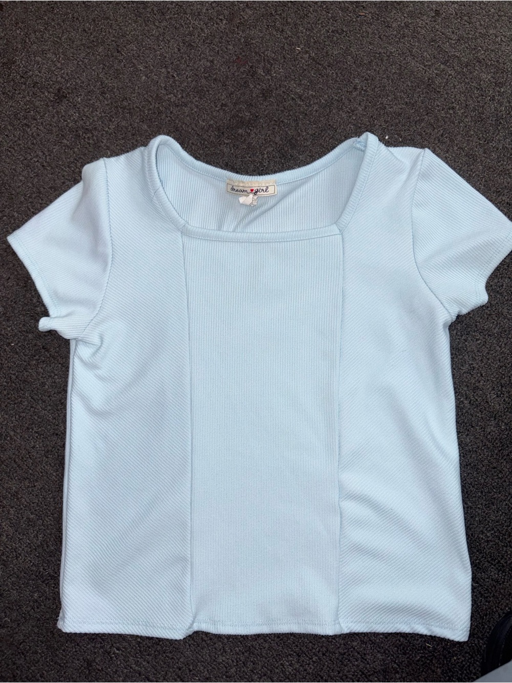 Dreamgirl Pale Blue Short Sleeve Scoop Neck Tee